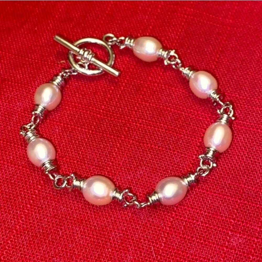 Sterling Silver and Pearl Bracelet